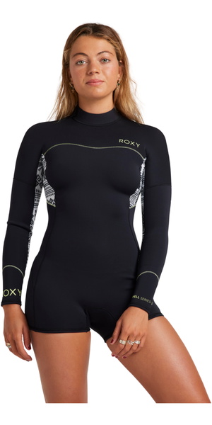 2026 Roxy Womens Swell Series 2mm Long Sleeve Back Zip Springsuit Wetsuit ERJW403054 - Egret Mo Rockin Vibes